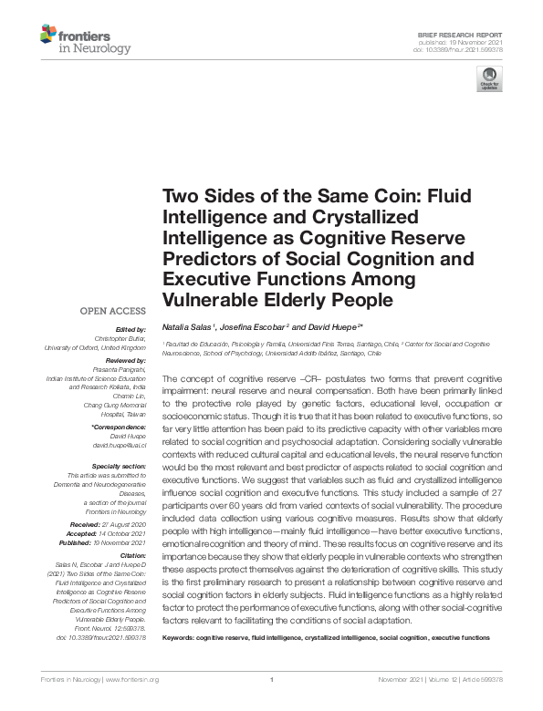 (PDF) Two Sides of the Same Coin: Fluid Intelligence and Crystallized ...