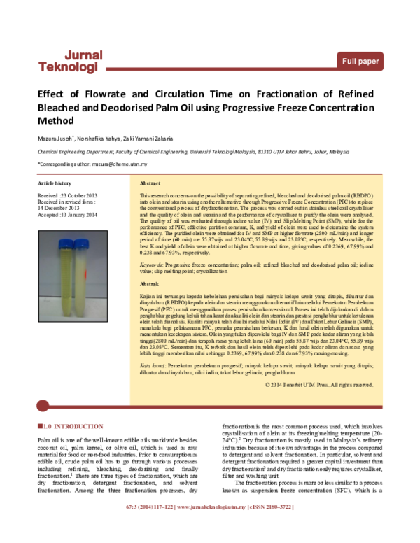 (PDF) Effect of Flowrate and Circulation Time on Fractionation of ...