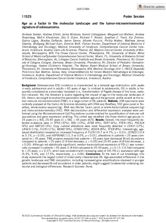 (PDF) Age as a factor in the molecular landscape and the tumor ...