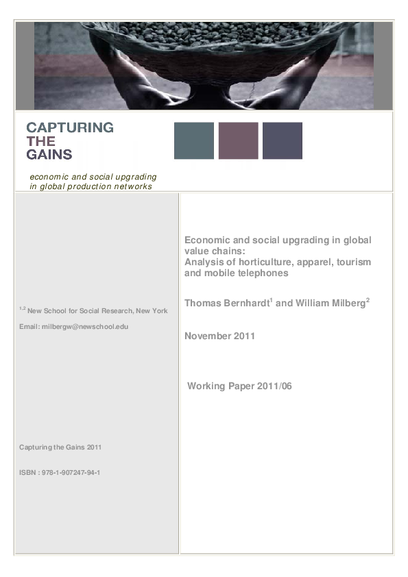 (PDF) Economic and Social Upgrading in Global Value Chains: Analysis of ...