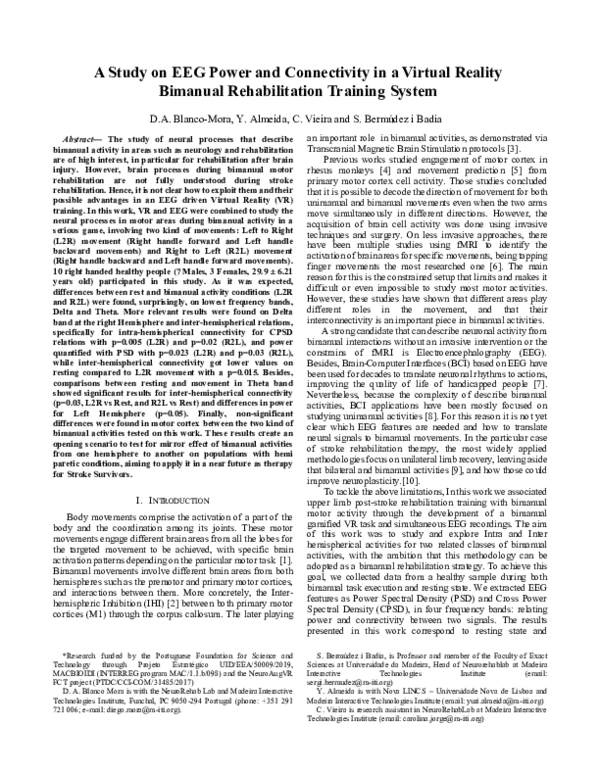(PDF) A Study on EEG Power and Connectivity in a Virtual Reality ...