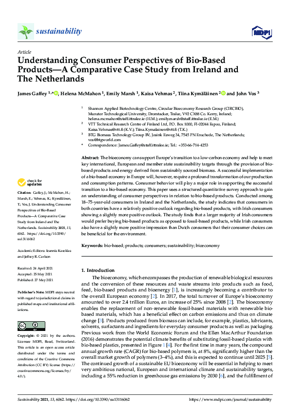 (PDF) Understanding Consumer Perspectives of Bio-Based Products—A ...