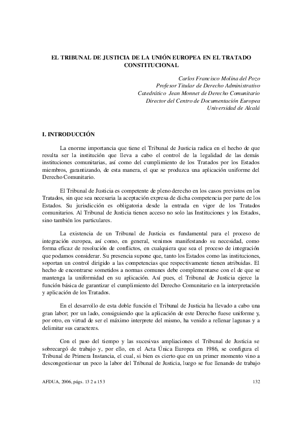(PDF) El Tribunal de Justicia de la Unión Europea en el Tratado ...