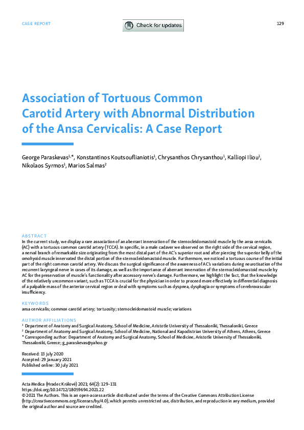 (PDF) Association of Tortuous Common Carotid Artery with Abnormal ...
