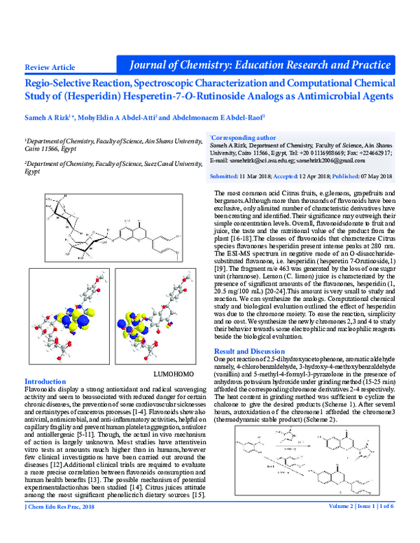 (PDF) Regio-Selective Reaction, Spectroscopic Characterization and ...
