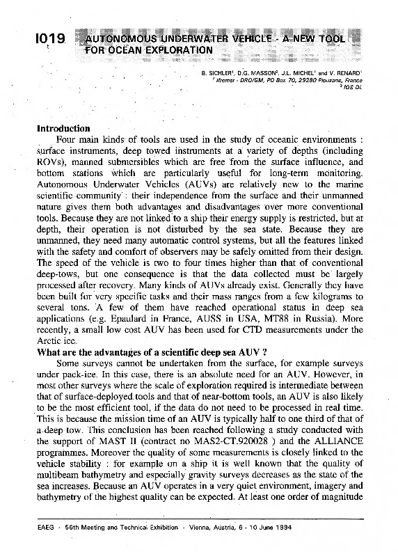 (PDF) Autonomous underwater vehicle - A new tool for ocean exploration