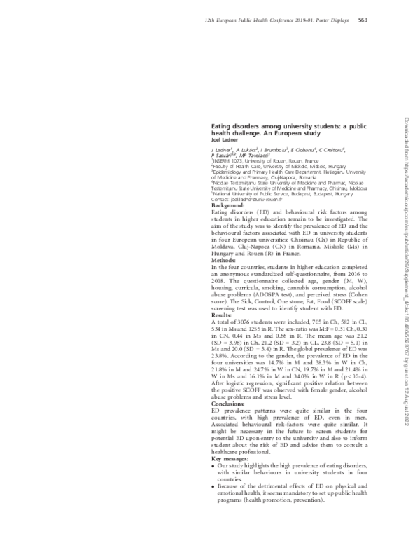 (PDF) Eating disorders among university students: a public health ...