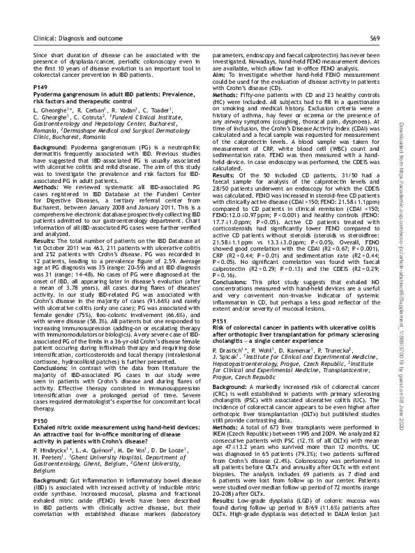 (PDF) P149 Pyoderma gangrenosum in adult IBD patients: Prevalence, risk ...