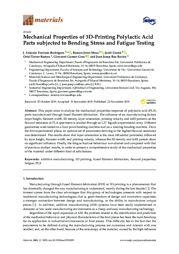 (PDF) Mechanical Properties of 3D-Printing Polylactic Acid Parts ...