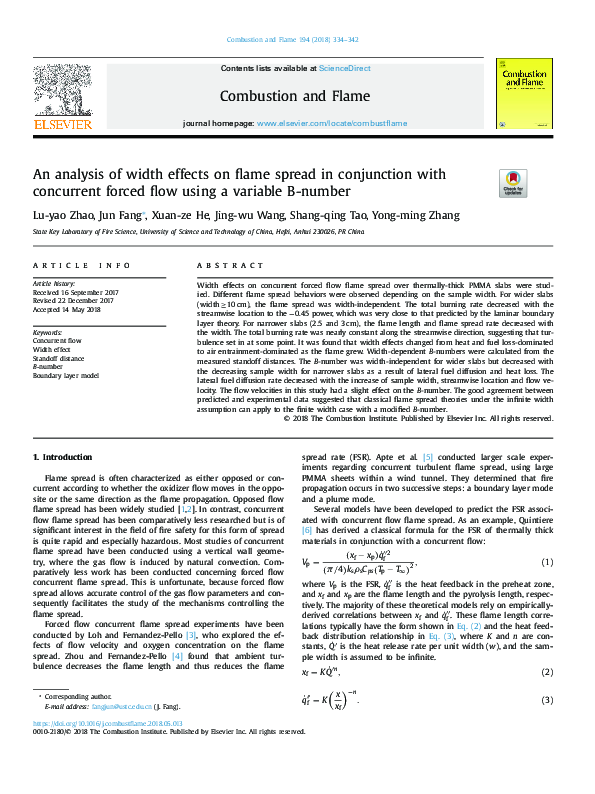 (PDF) An analysis of width effects on flame spread in conjunction with ...