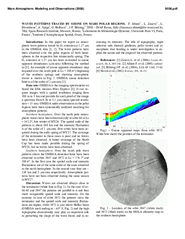 (PDF) Waves Patterns Traced by Ozone on Mars Polar Regions