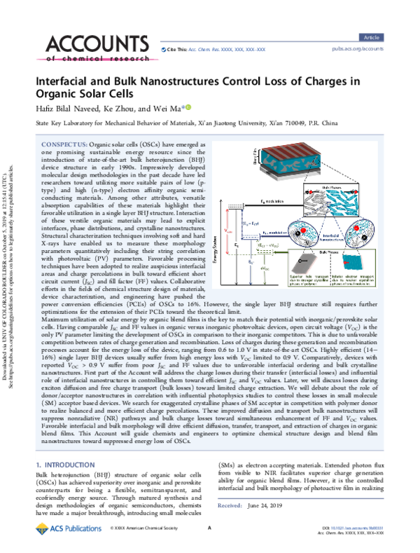 (PDF) Interfacial and Bulk Nanostructures Control Loss of Charges in ...