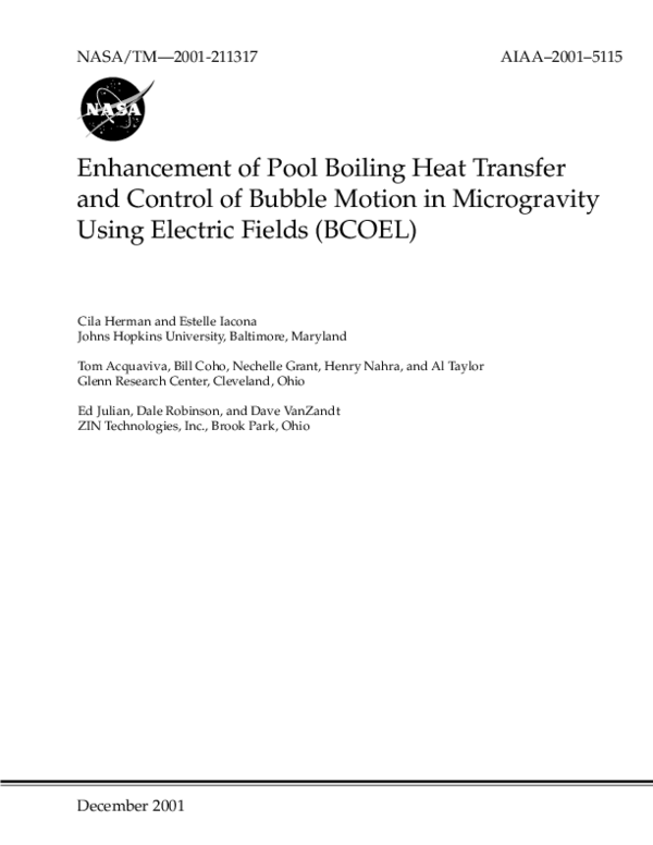 (PDF) Enhancement of pool boiling heat transfer and control of bubble ...