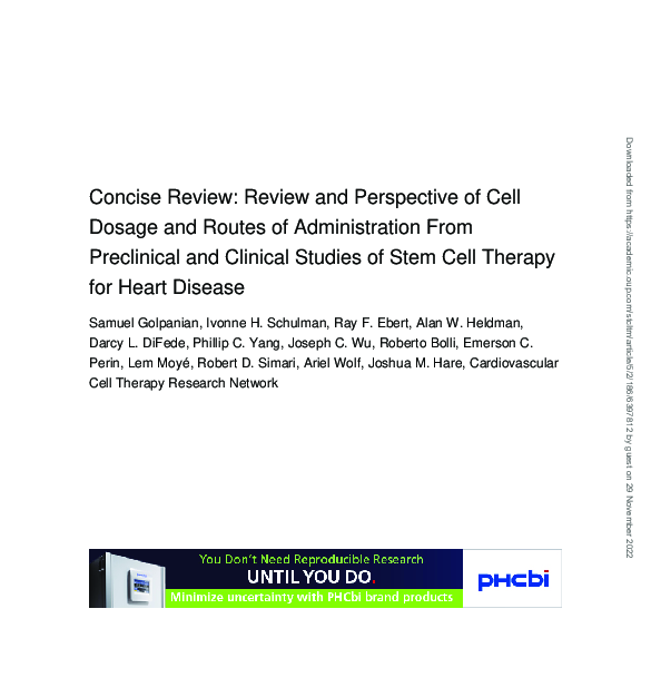 (PDF) Concise Review: Review and Perspective of Cell Dosage and Routes ...