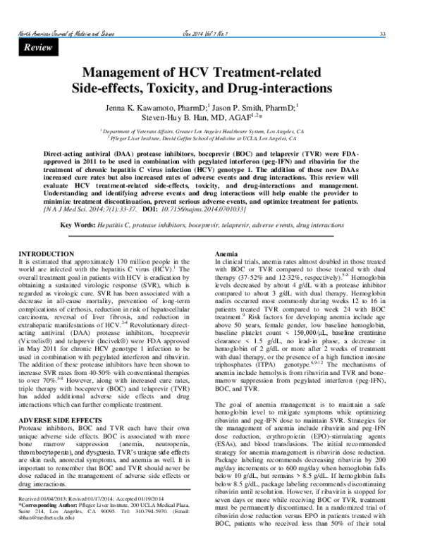 (PDF) Management of HCV Treatment-related Side-effects, Toxicity, and ...