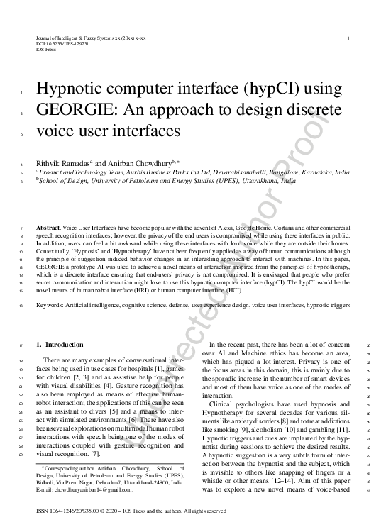 (PDF) Hypnotic computer interface (hypCI) using GEORGIE: An approach to ...