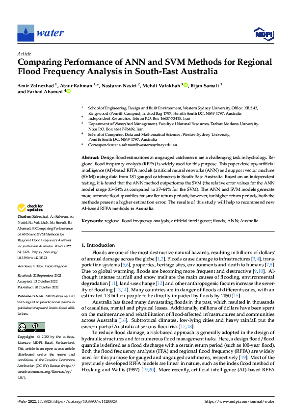 (PDF) Comparing Performance of ANN and SVM Methods for Regional Flood ...