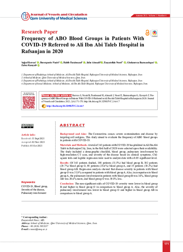 (PDF) Research Paper Frequency of ABO Blood Groups in Patients With ...