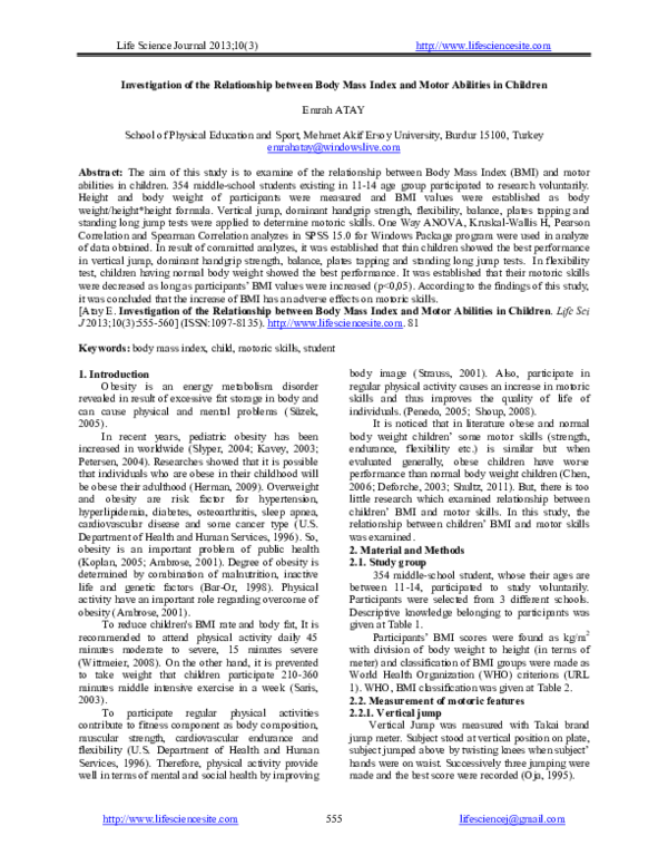 (PDF) Investigation of the Relationship between Body Mass Index and ...