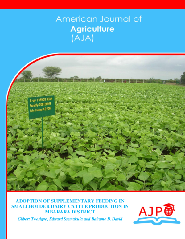 (PDF) Adoption of Supplementary Feeding in Smallholder Dairy Cattle ...
