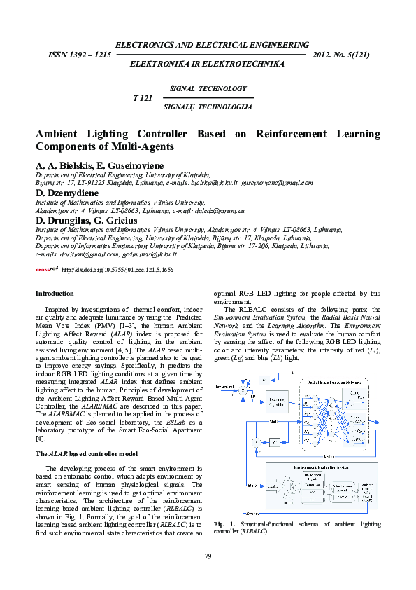 (PDF) Ambient Lighting Controller Based on Reinforcement Learning ...