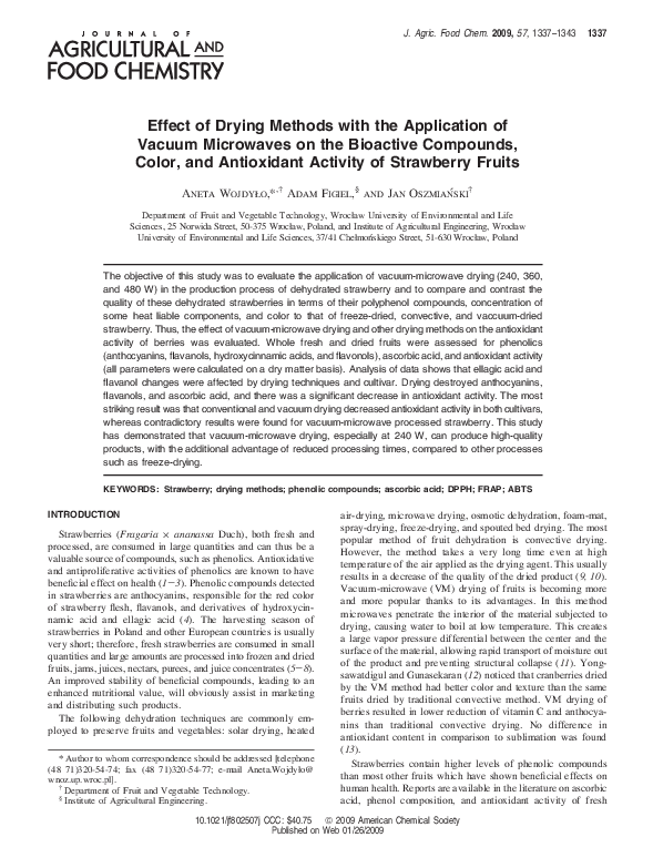 (PDF) Effect of Drying Methods with the Application of Vacuum ...