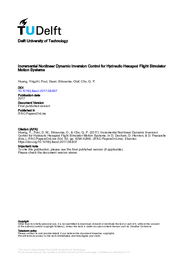 (PDF) Incremental Nonlinear Dynamic Inversion Control for Hydraulic ...