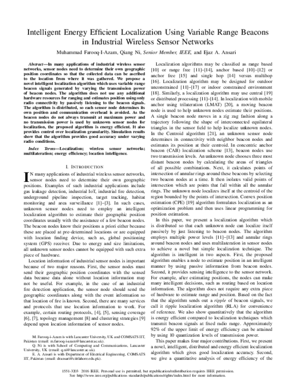 (PDF) Intelligent Energy Efficient Localization Using Variable Range ...