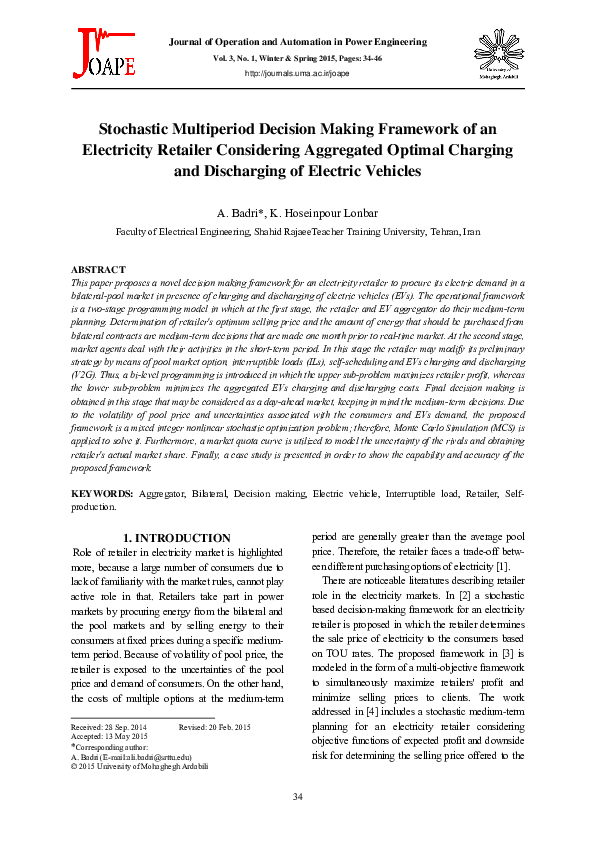 (PDF) Stochastic Multiperiod Decision Making Framework of an ...