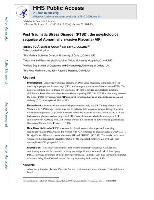 (PDF) Post traumatic stress disorder (PTSD): The psychological sequelae ...