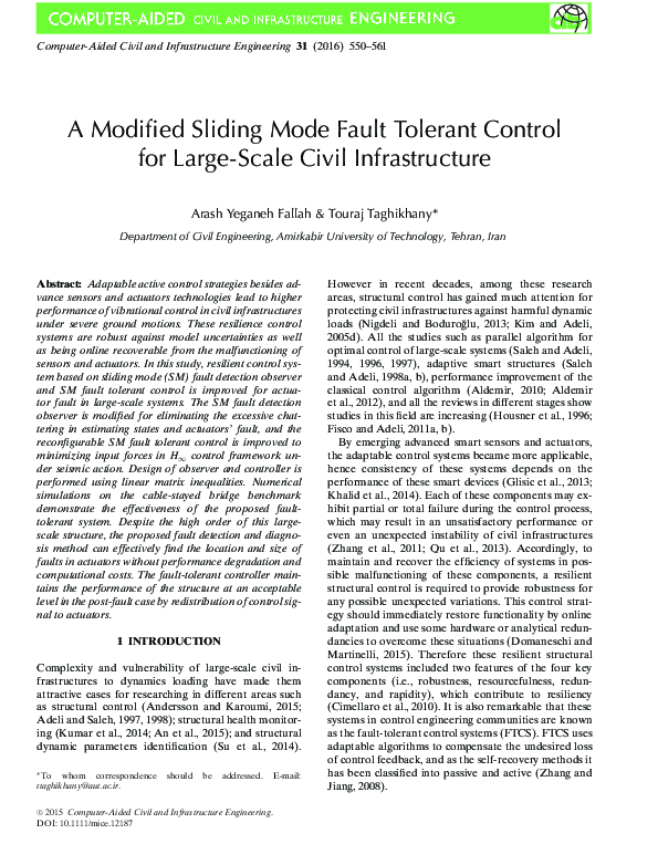 (PDF) A Modified Sliding Mode Fault Tolerant Control for Large-Scale ...