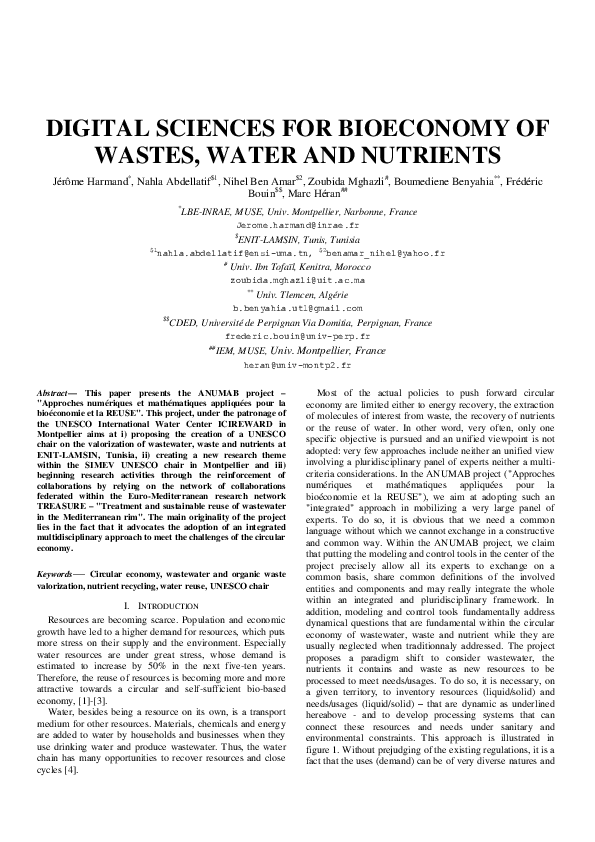 (PDF) Digital Sciences for Bioeconomy of Wastes, Water and Nutrients ...