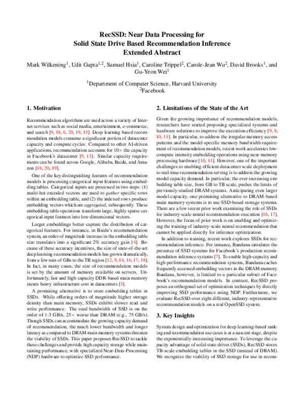 (PDF) RecSSD: near data processing for solid state drive based ...