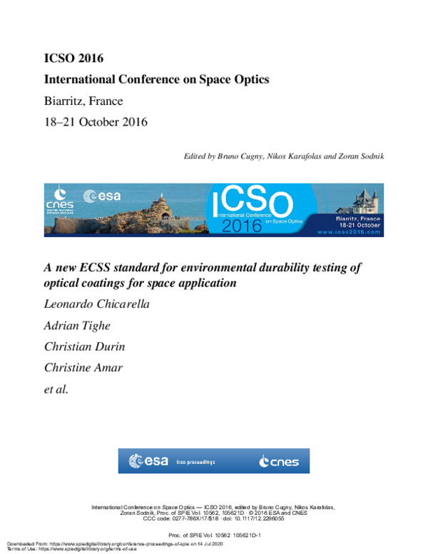 (PDF) A new ECSS standard for environmental durability testing of ...