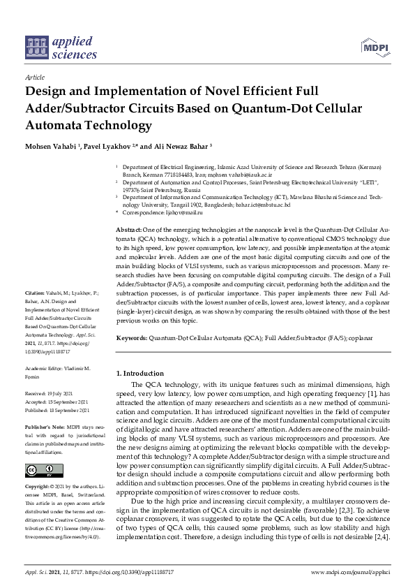 (PDF) Design and Implementation of Novel Efficient Full Adder ...