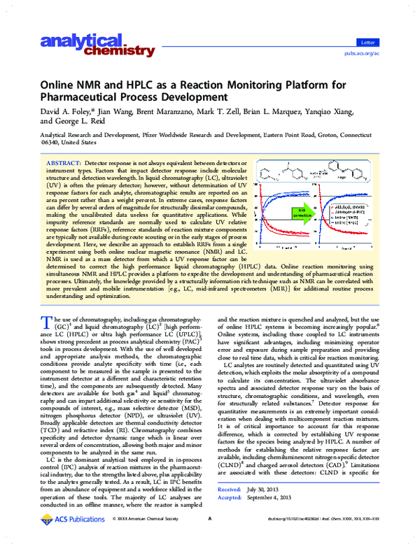 (PDF) Online NMR and HPLC as a Reaction Monitoring Platform for ...