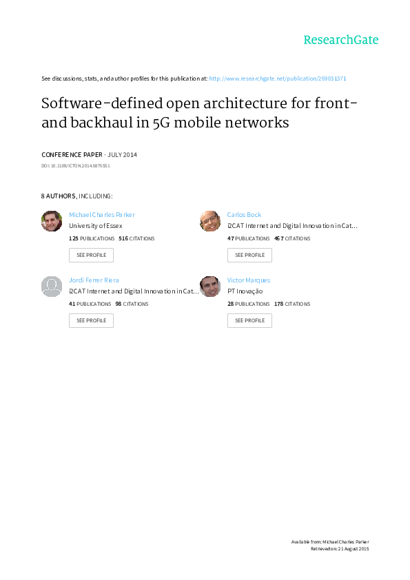 (PDF) Software-defined open architecture for front- and backhaul in 5G ...