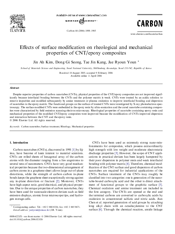 (PDF) Effects of surface modification on rheological and mechanical ...