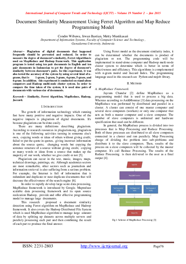 (PDF) Document Similarity Measurement Using Ferret Algorithm and Map ...