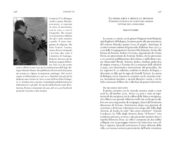 (PDF) La poesia abita e riduce le distanze. L’eredità poetica di ...