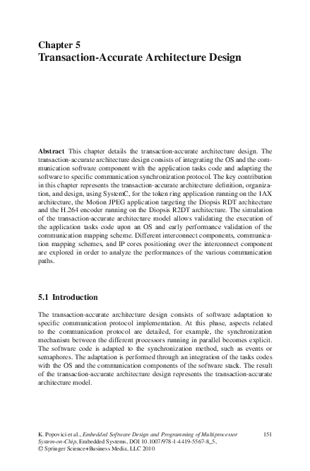 (PDF) Transaction-Accurate Architecture Design