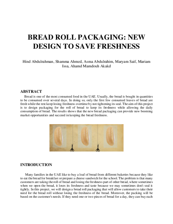(PDF) Bread Roll Packaging: New Design to Save Freshness