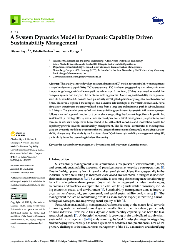 (PDF) A System Dynamics Model for Dynamic Capability Driven ...