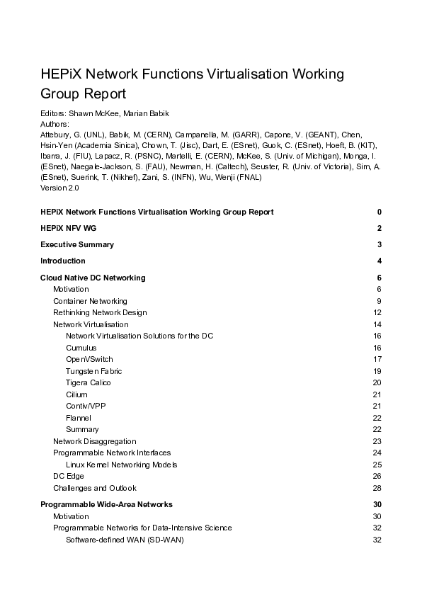 (PDF) HEPiX Network Functions Virtualisation Working Group Report ...