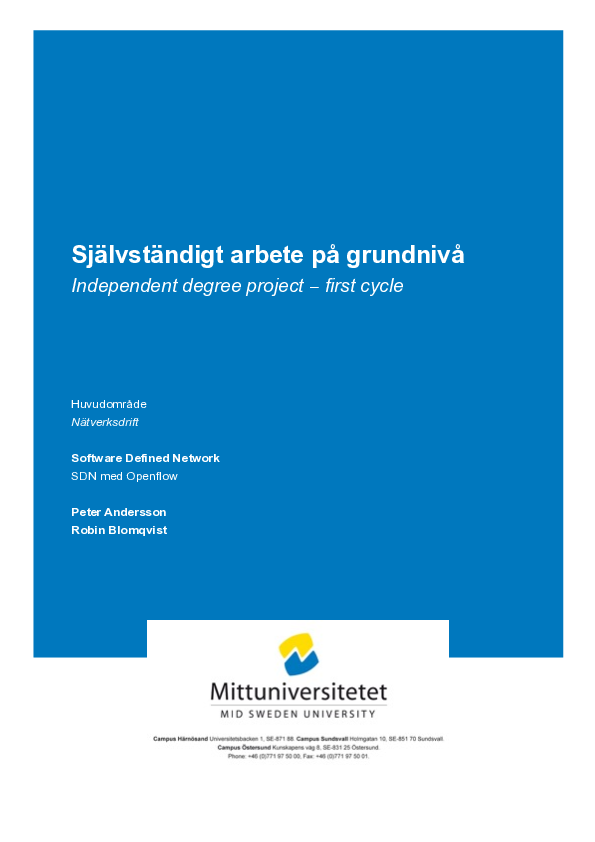 (PDF) Software Defined Network : Med openflow