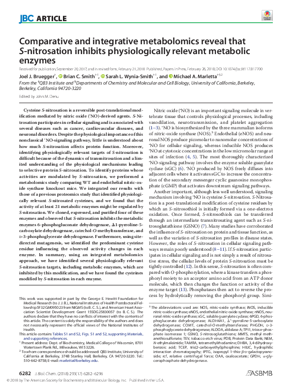 (PDF) Comparative and integrative metabolomics reveal that S ...