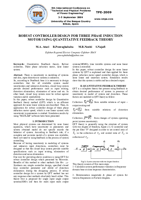 (PDF) ROBUST CONTROLLER DESIGN FOR THREE PHASE INDUCTION MOTOR USING ...