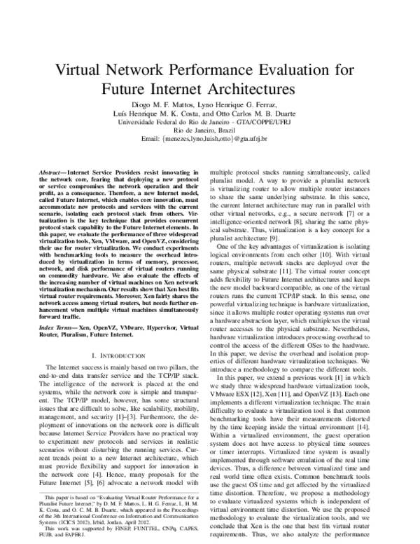 (PDF) Virtual Network Performance Evaluation for Future Internet ...