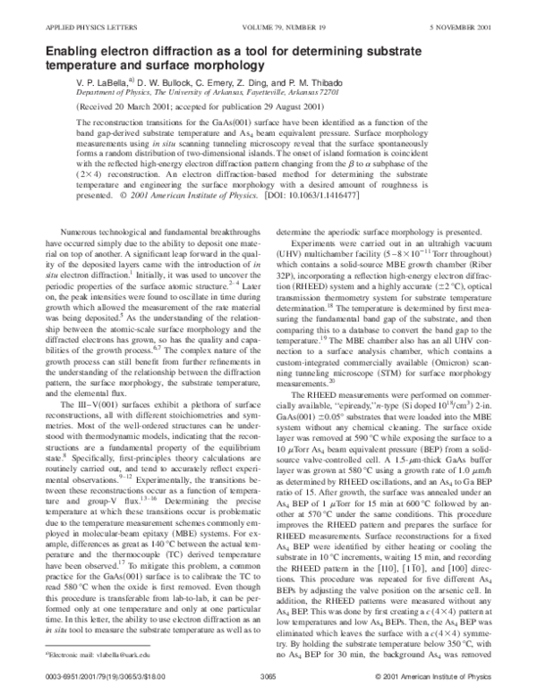 (PDF) Enabling electron diffraction as a tool for determining substrate ...