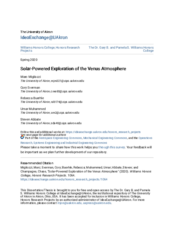 (PDF) Solar-Powered Exploration of the Venus Atmosphere
